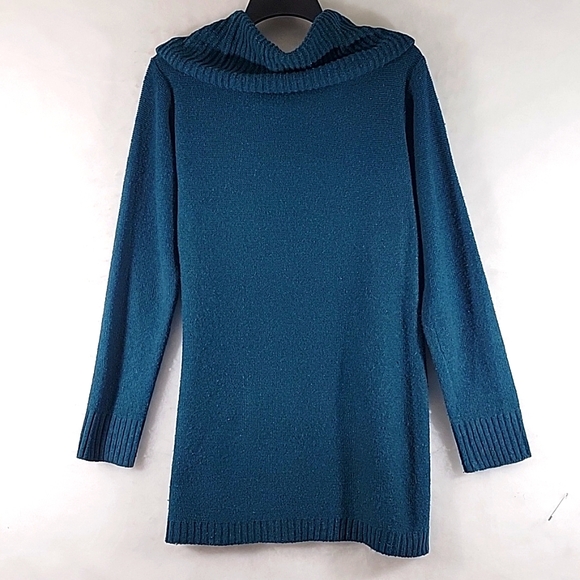 CANYON RIVER BLUES Dark Teal Blue Cowl Neck Long Sleeve Sweater Size L - Picture 8 of 8